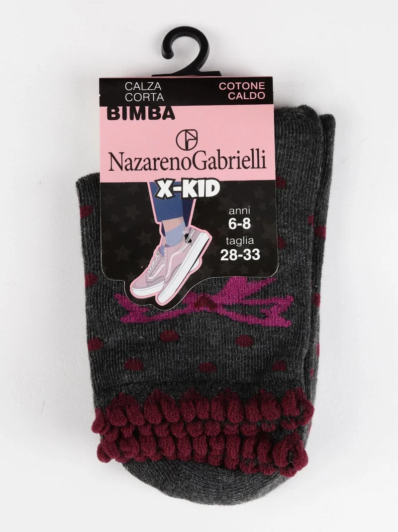 Calze corte a pois - grigio scuro
