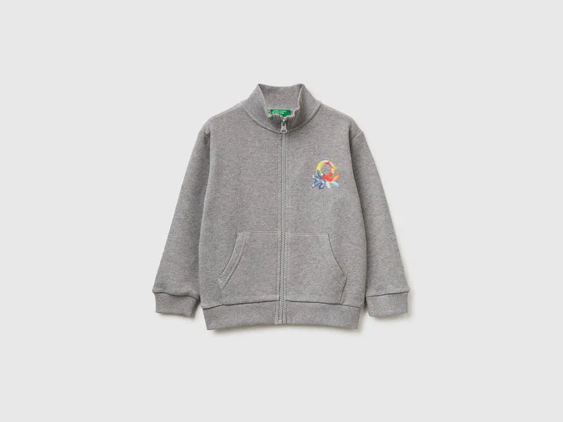 Sweatshirt aus Bio-Baumwolle mit Reißverschluss