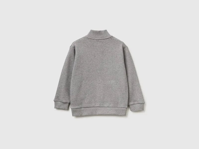 Sweatshirt aus Bio-Baumwolle mit Reißverschluss