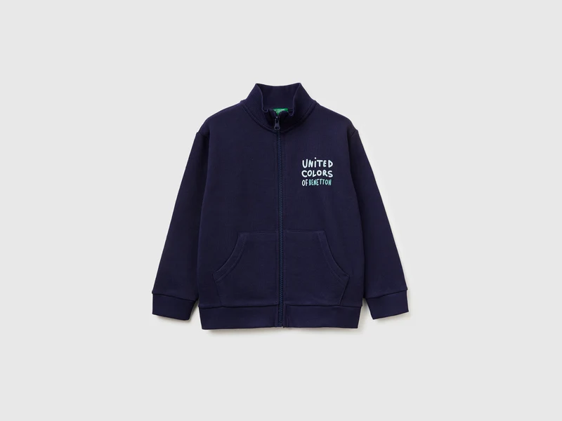 Sweatshirt aus Bio-Baumwolle mit Reißverschluss