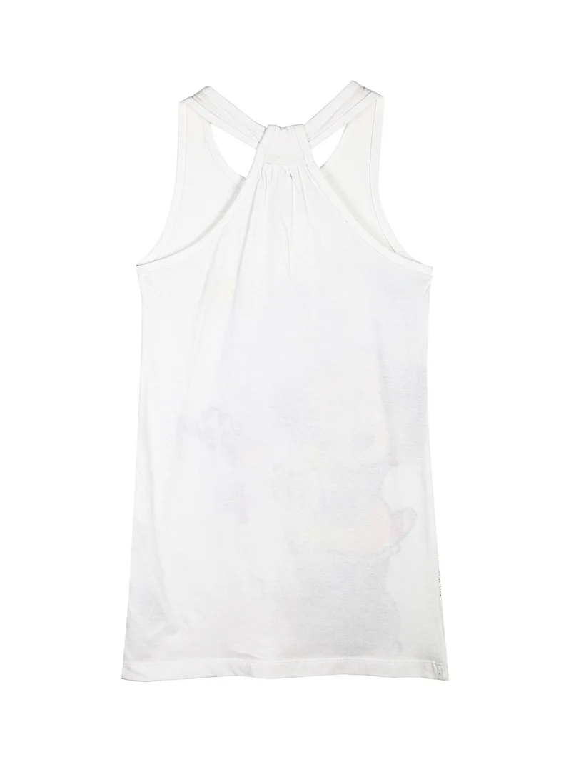 Minnie vestito da bambina smanicato in cotone - bianco