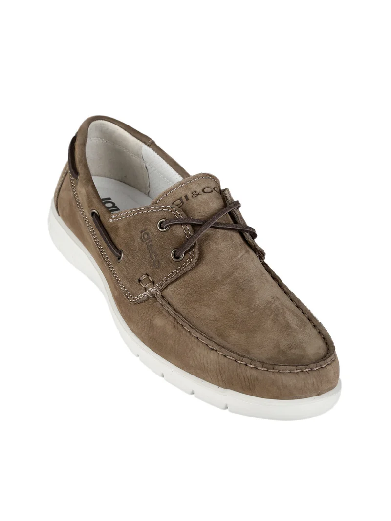 Scarpe da barca in pelle uomo - taupe