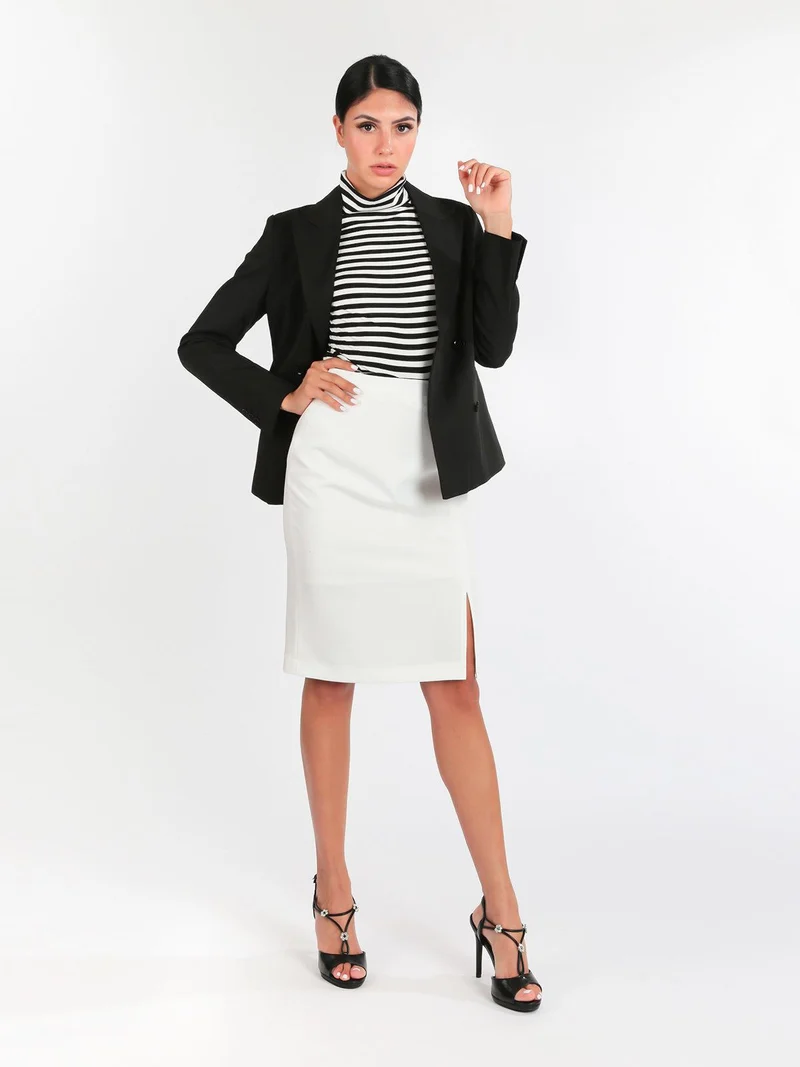 Blazer doppiopetto con bottoni donna - nero