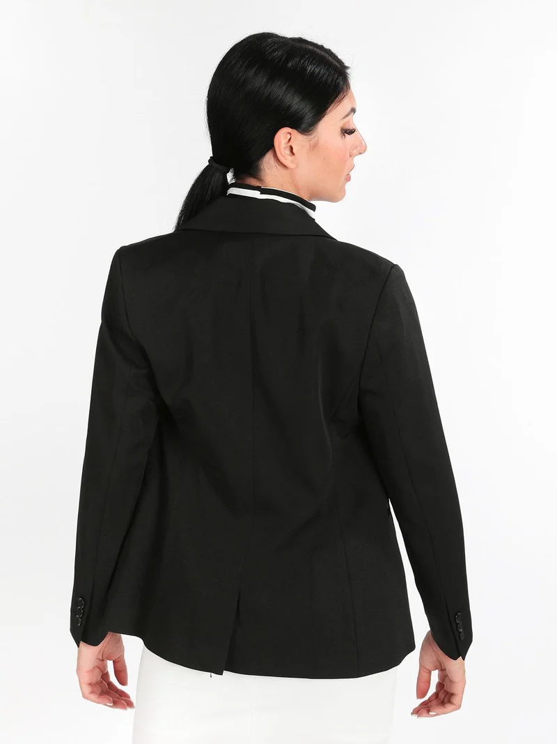 Blazer doppiopetto con bottoni donna - nero