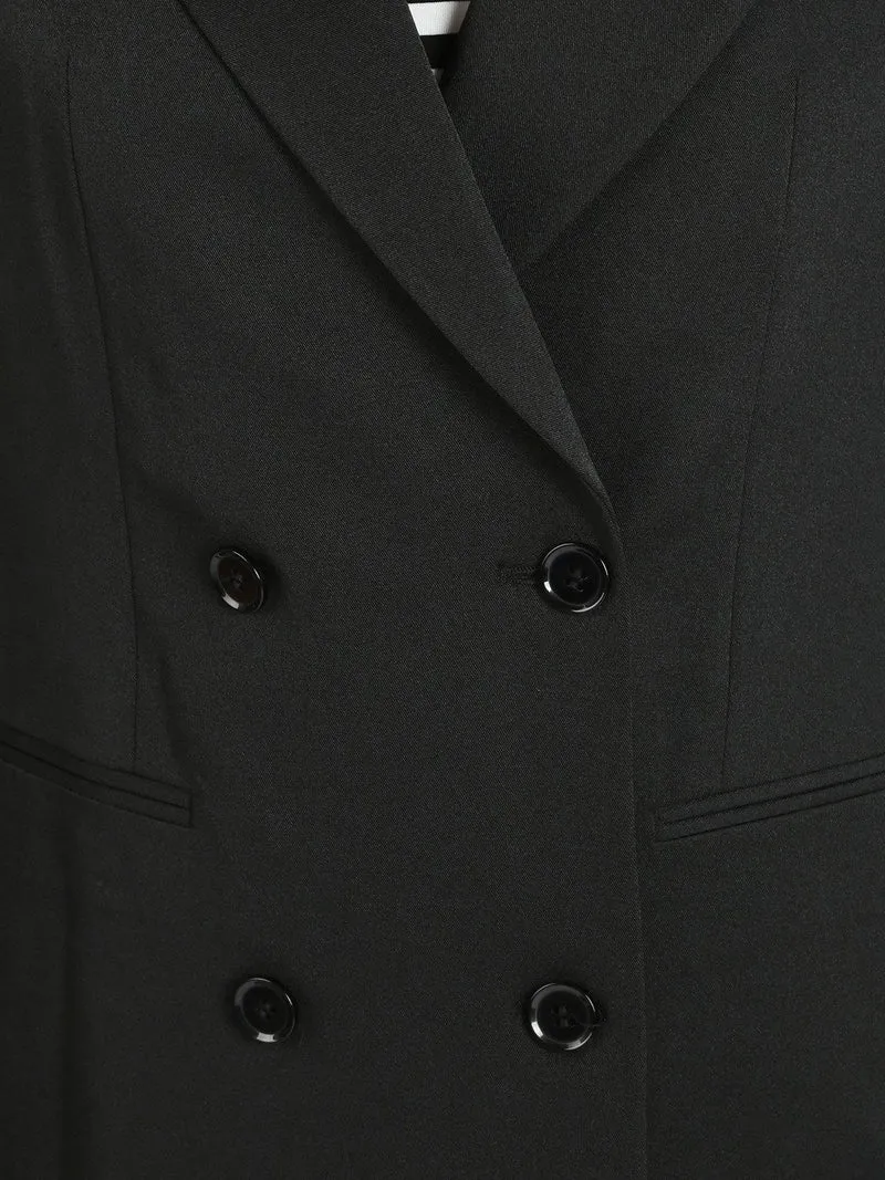Blazer doppiopetto con bottoni donna - nero