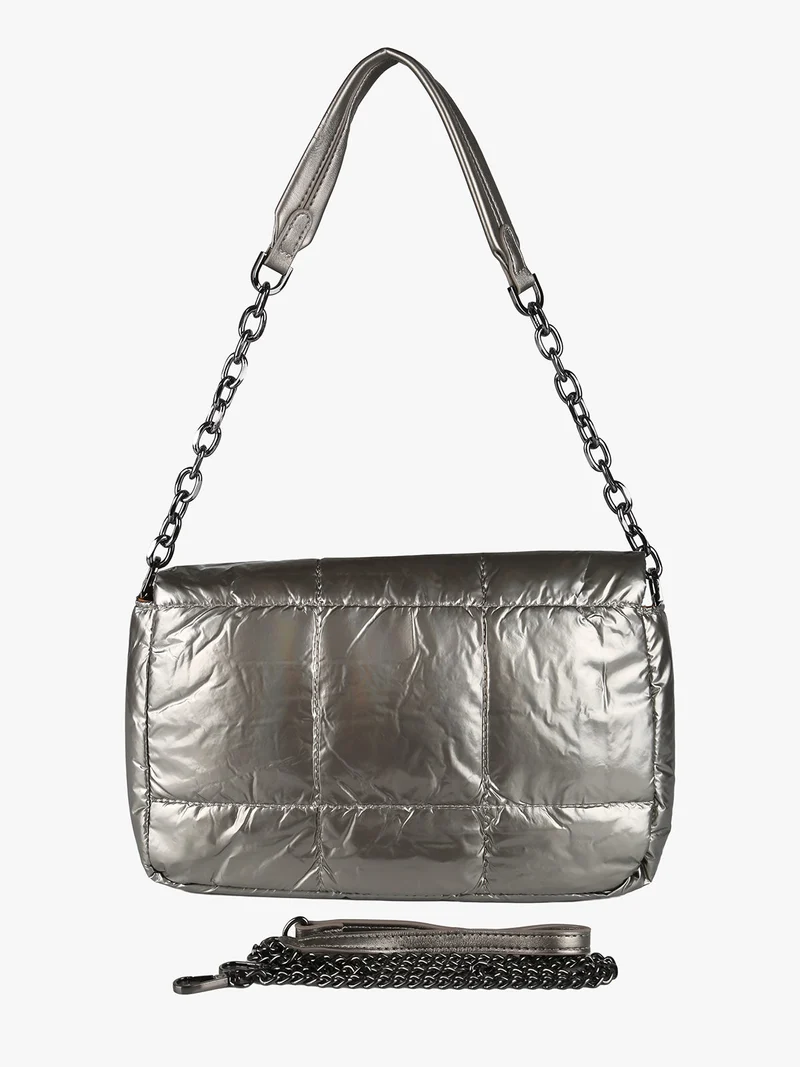 Borsa donna puffer trapuntata con manico a catena - bronzo