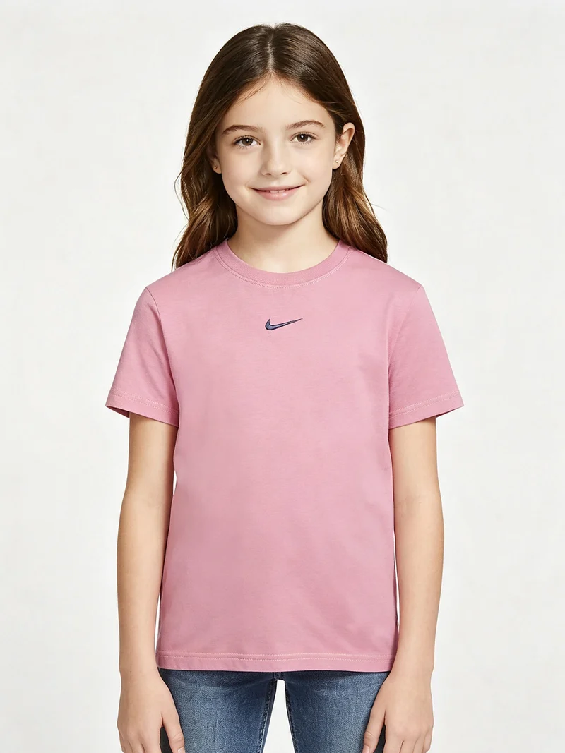 T-shirt da ragazza con logo ricamato - lilla