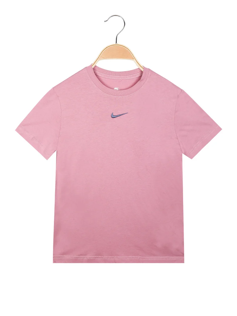 T-shirt da ragazza con logo ricamato - lilla