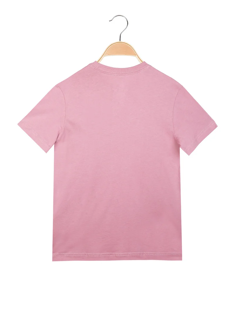 T-shirt da ragazza con logo ricamato - lilla