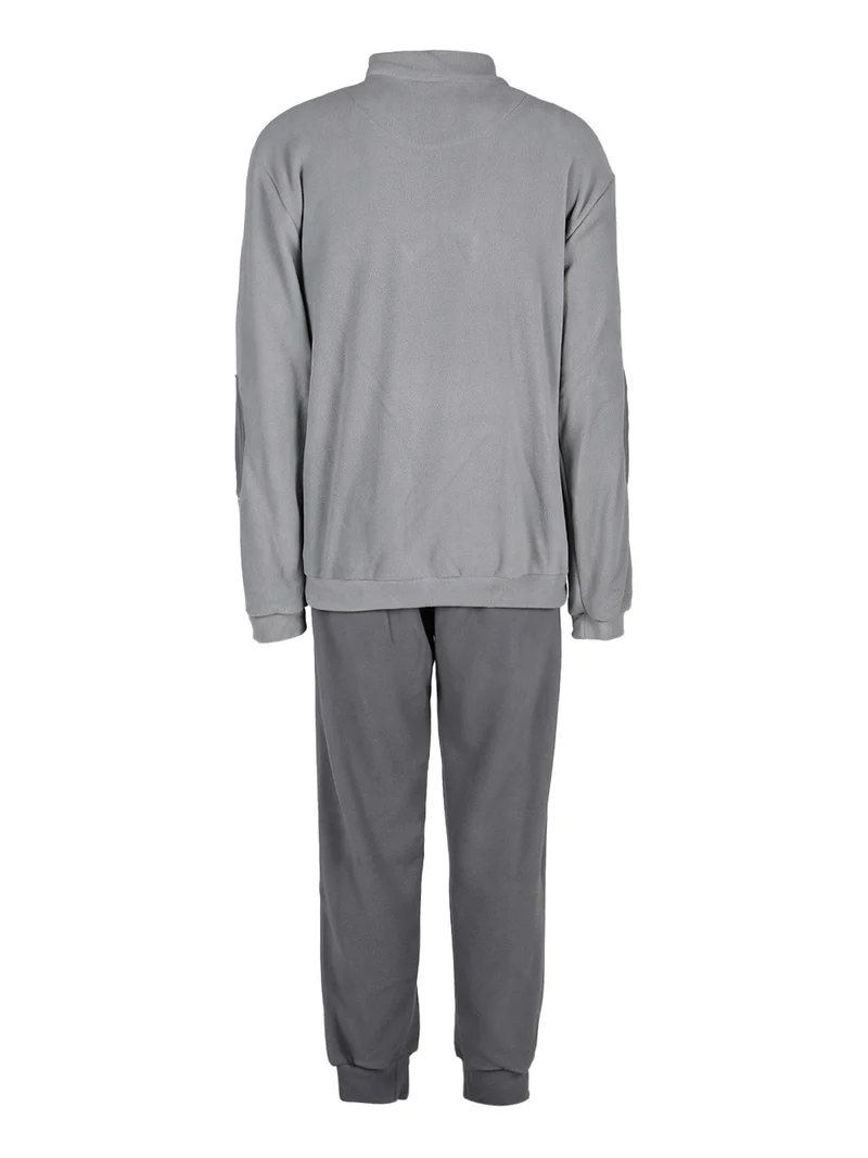 Pigiama in pile da uomo full zip - grigio