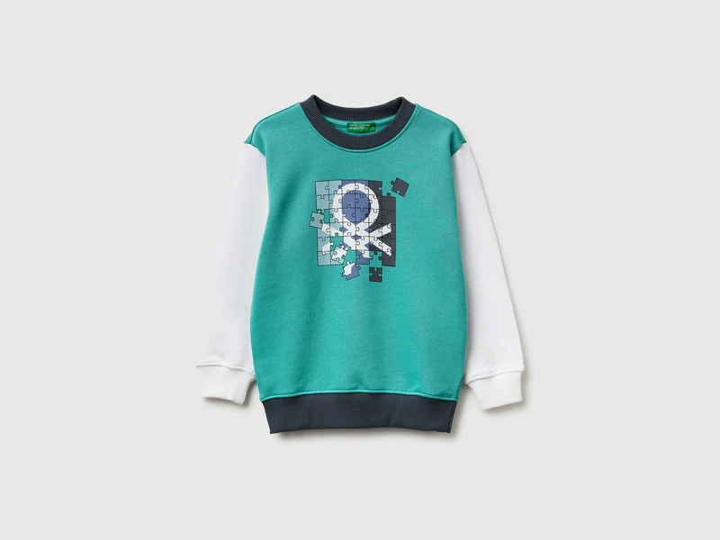 Sweatshirt aus Bio-Baumwolle mit Logodruck