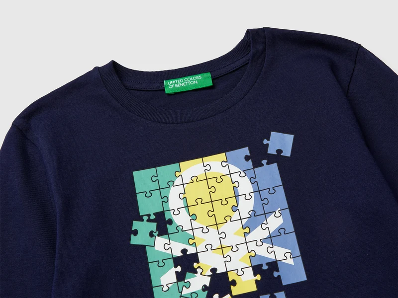 Bio-Baumwoll-T-Shirt mit Logodruck