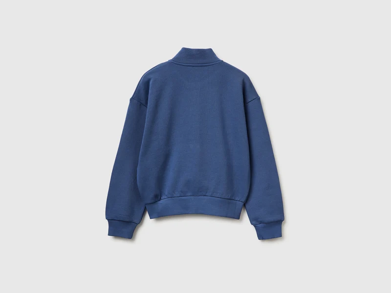 Sweatshirt mit Reißverschluss und Aufdruck