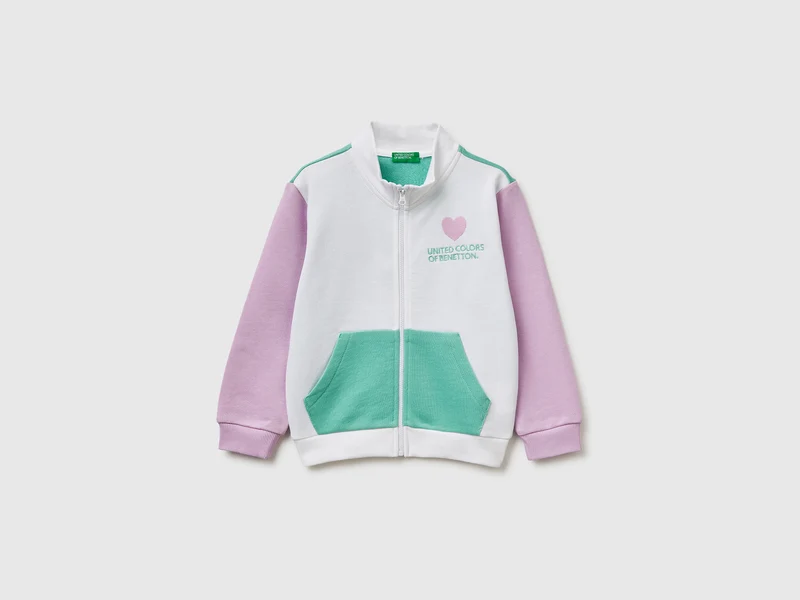 Sweatshirt mit Reißverschluss und Aufdruck