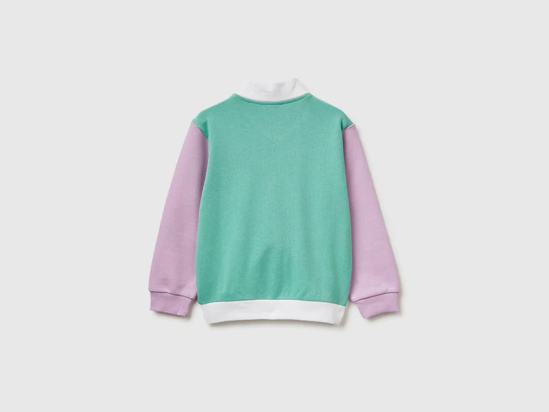 Sweatshirt mit Reißverschluss und Aufdruck