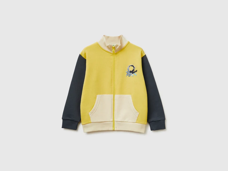 Sweatshirt aus Bio-Baumwolle mit Reißverschluss