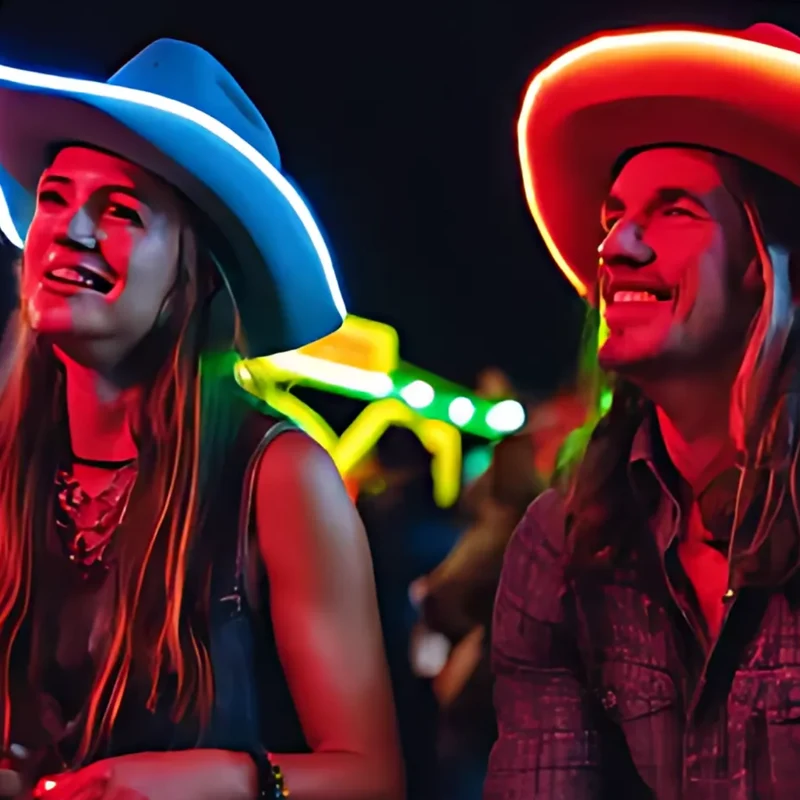 LED Partyhut | Leuchtender Hut mit Neonlichtern | Mehrere Lichtmodi & Einheitsgröße