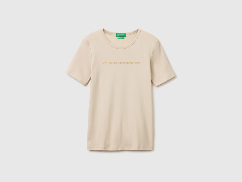 Kurzärmeliges T-Shirt mit Glitzerlogo