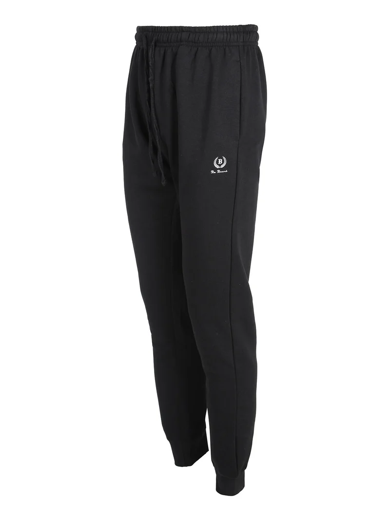 Pantaloni sportivi da uomo in felpa con polsini - nero