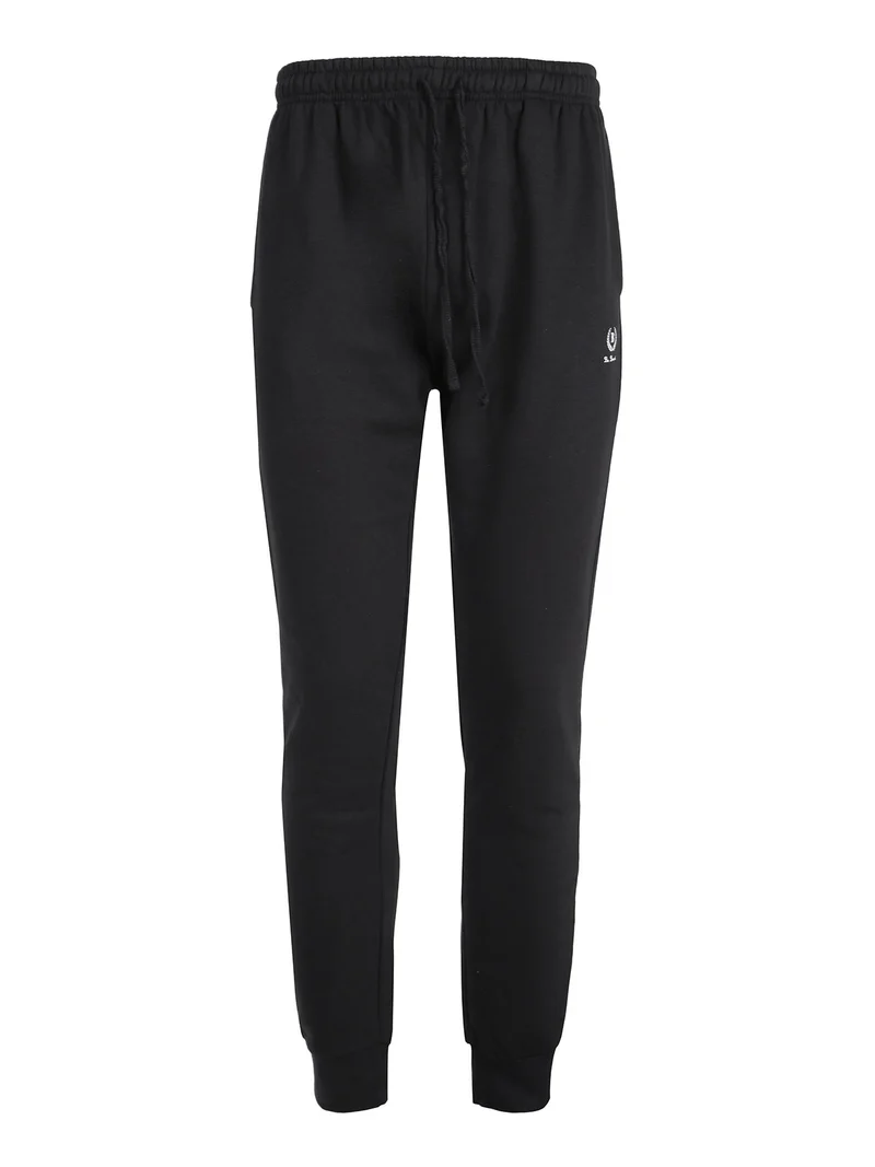 Pantaloni sportivi da uomo in felpa con polsini - nero