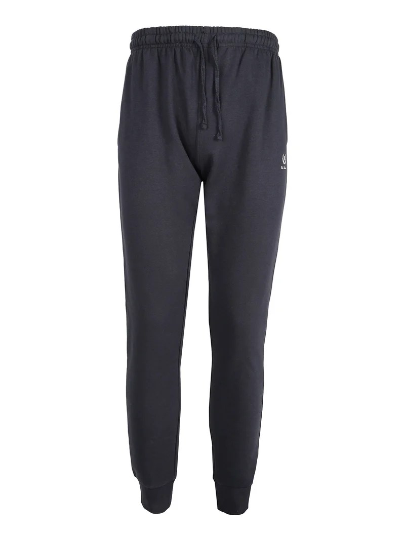 Pantaloni sportivi da uomo in felpa con polsini - nero