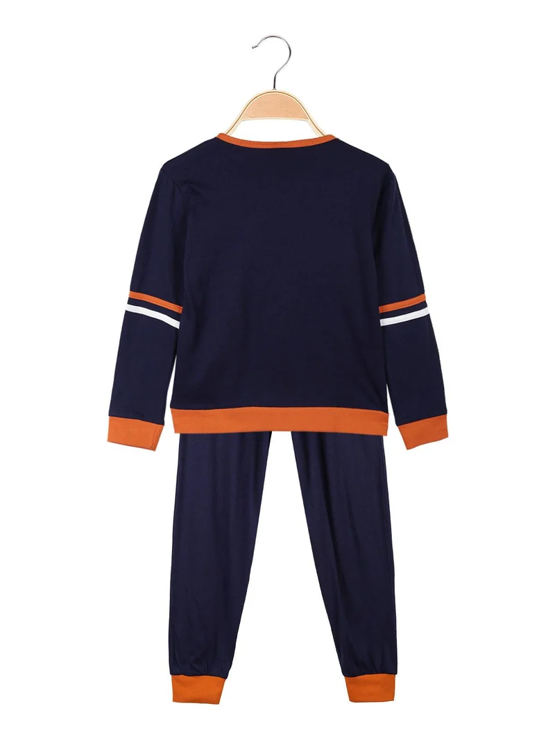 Pigiama lungo bambino in cotone - arancione