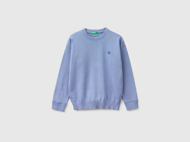 Pullover aus Bio-Baumwolle mit Rundhalsausschnitt
