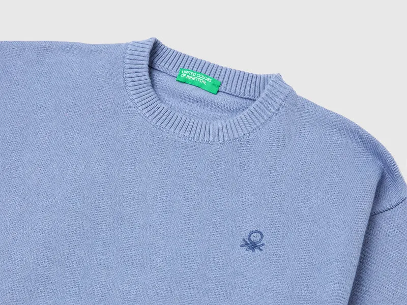 Pullover aus Bio-Baumwolle mit Rundhalsausschnitt