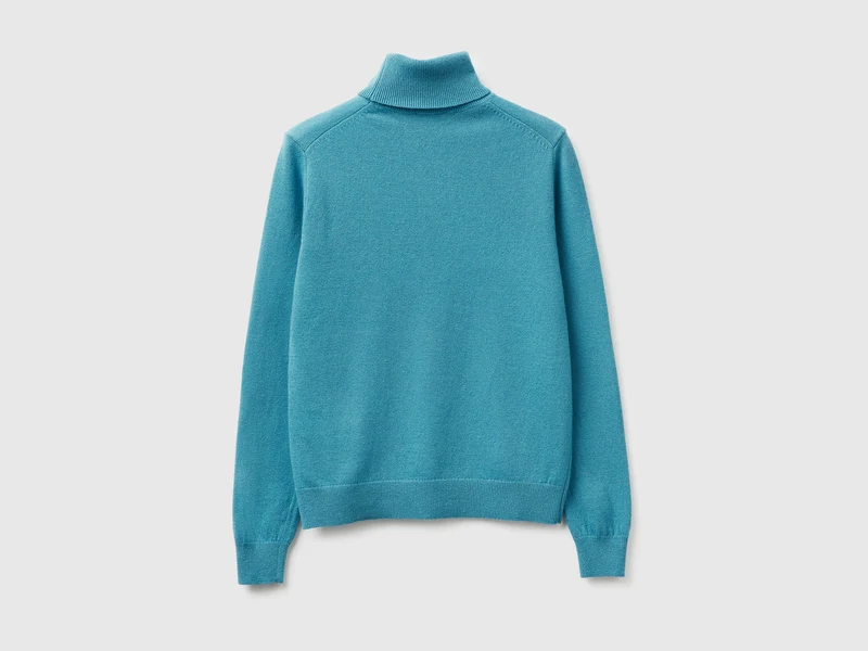 Rollkragenpullover aus reiner Merinowolle in Zuckerpapier