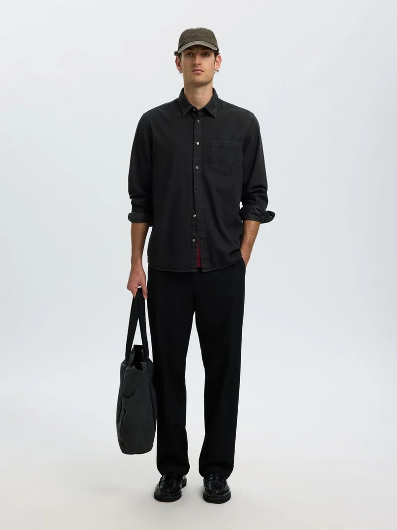 SLMCLAUS-CARLO REG DENIM LS SHIRT NOOS