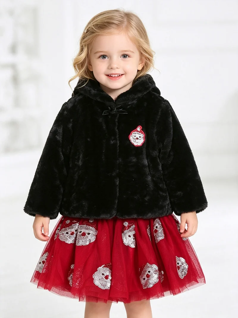 Completo natale da neonata 3 pezzi - rosso