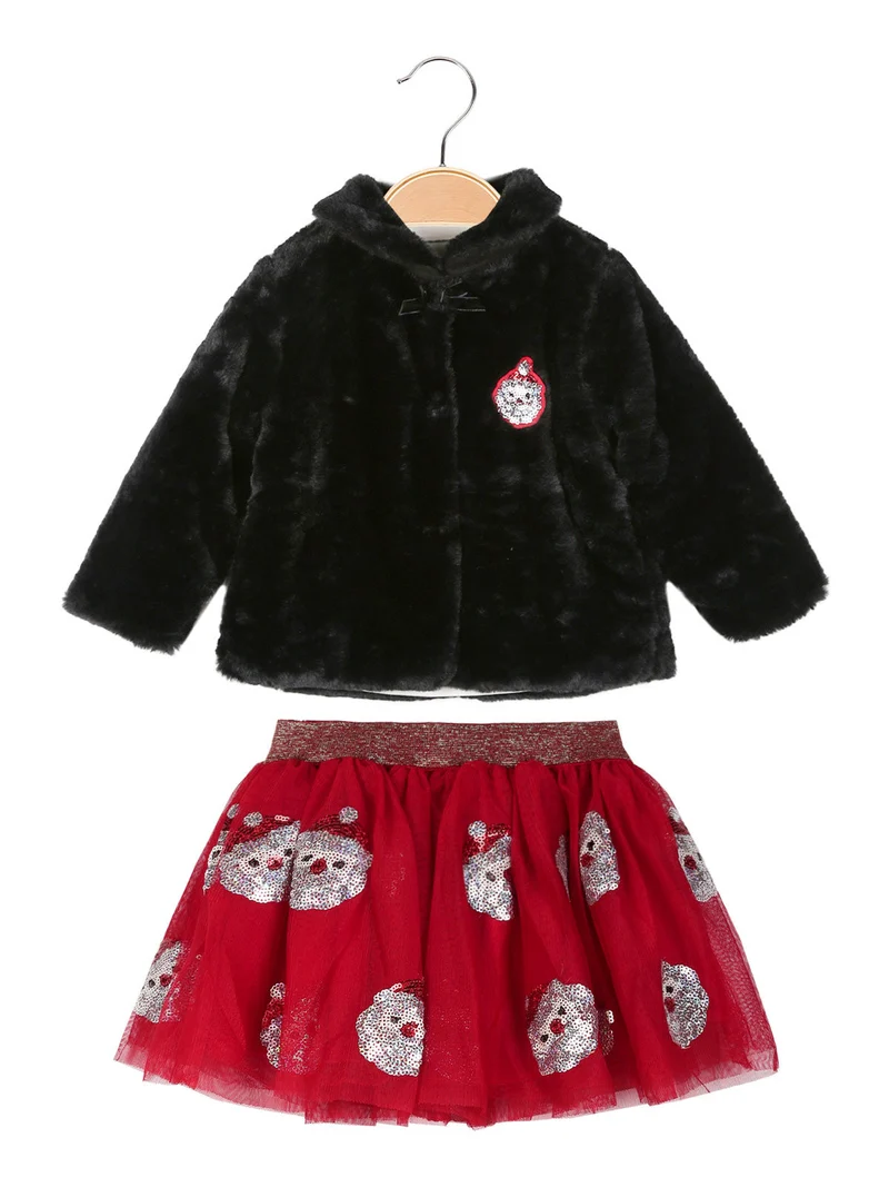 Completo natale da neonata 3 pezzi - rosso