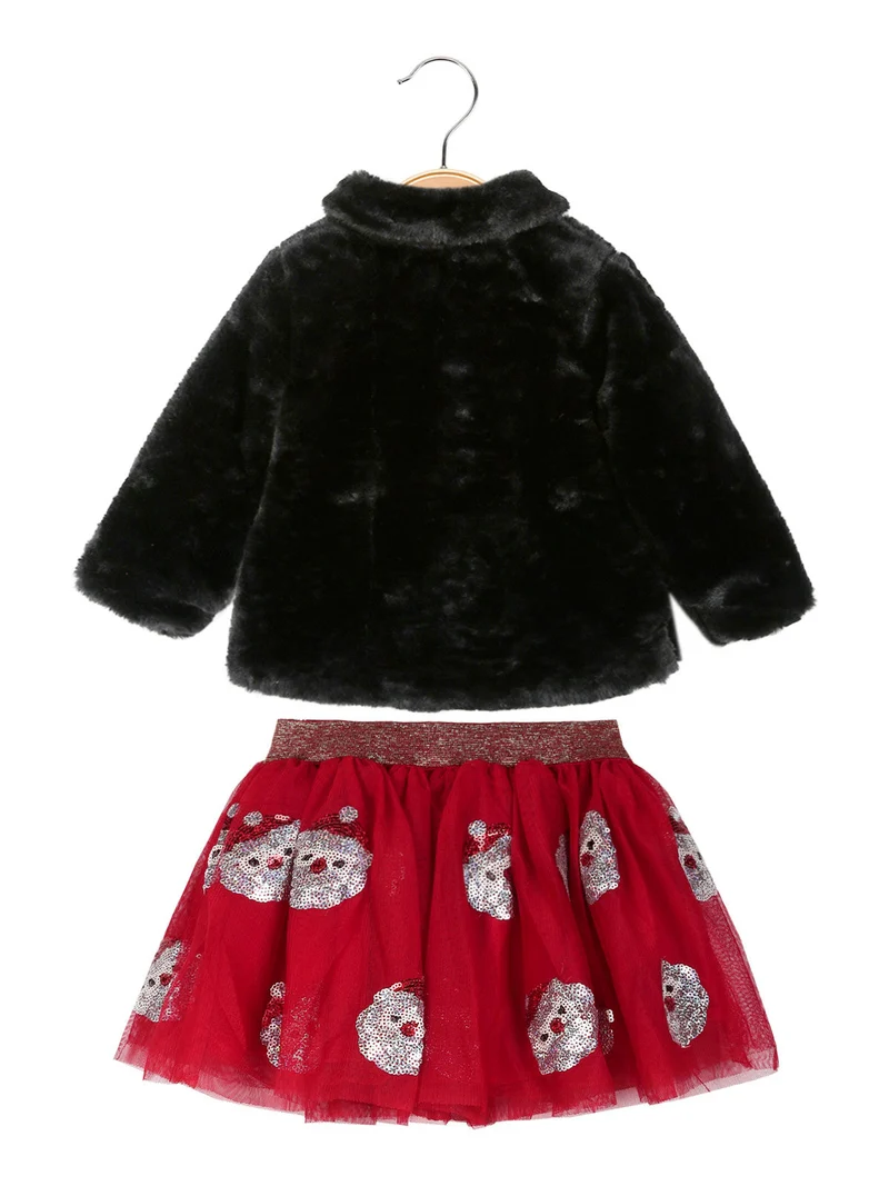 Completo natale da neonata 3 pezzi - rosso