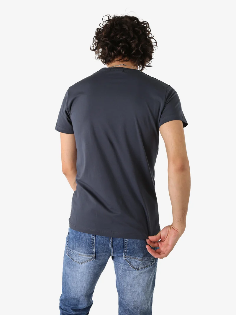 T-shirt da uomo in cotone con stampa orsacchiotto - grigio scuro