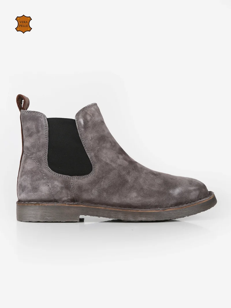 Stivaletti uomo in pelle scamosciata - grigio