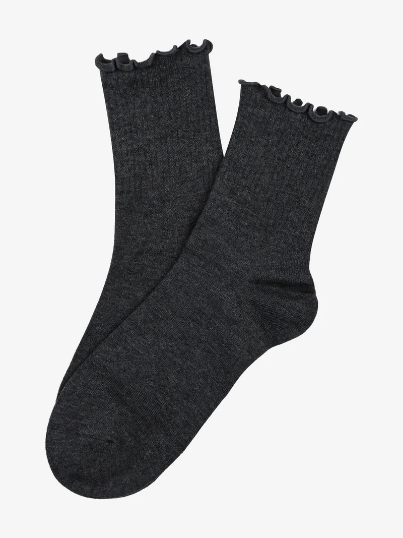 Calze midi donna misto lana - grigio scuro