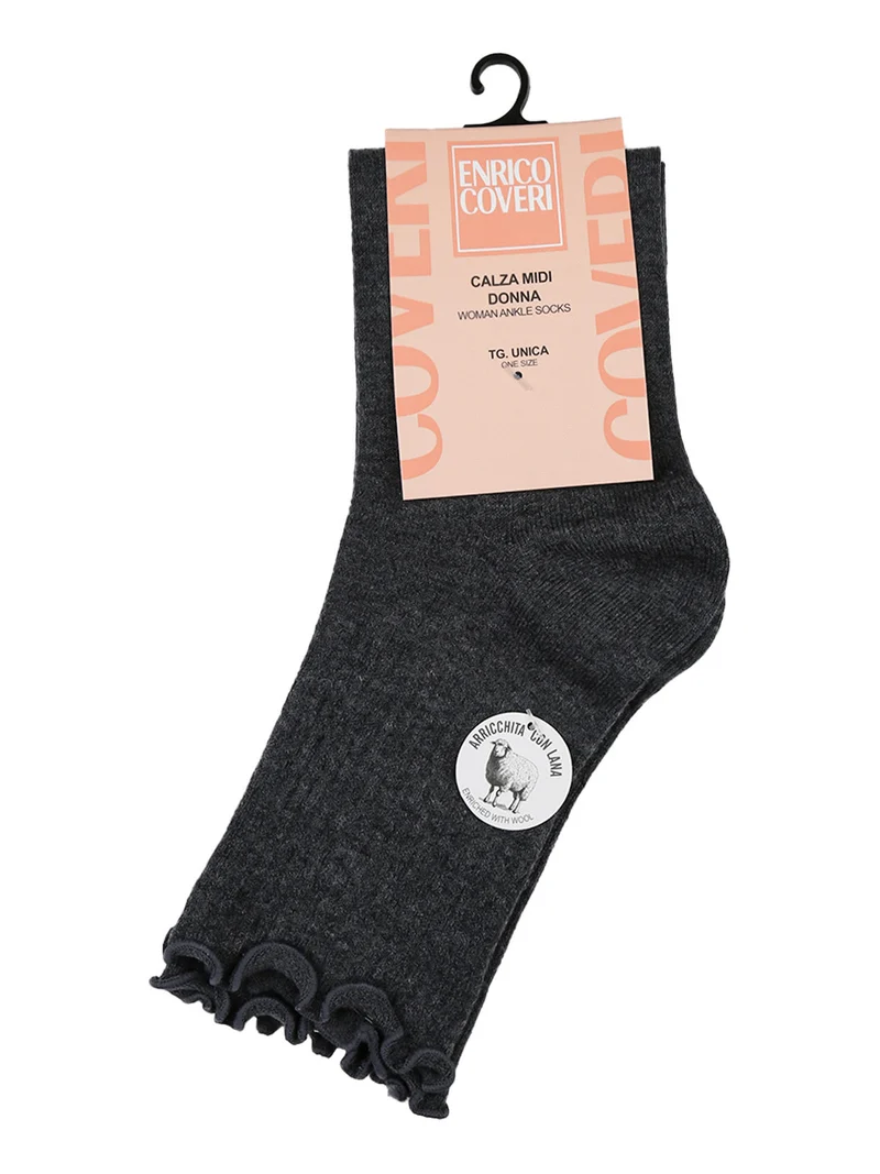 Calze midi donna misto lana - grigio scuro
