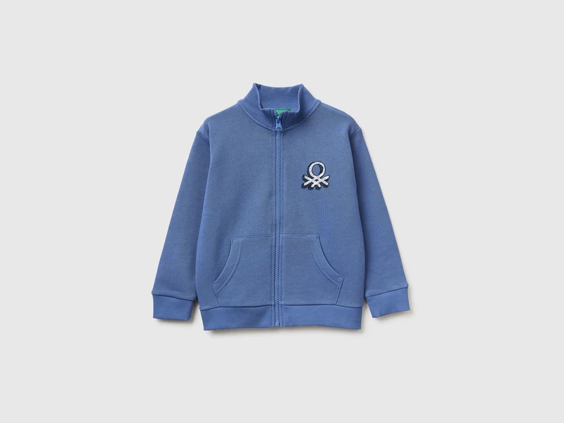Sweatshirt aus Bio-Baumwolle mit Reißverschluss