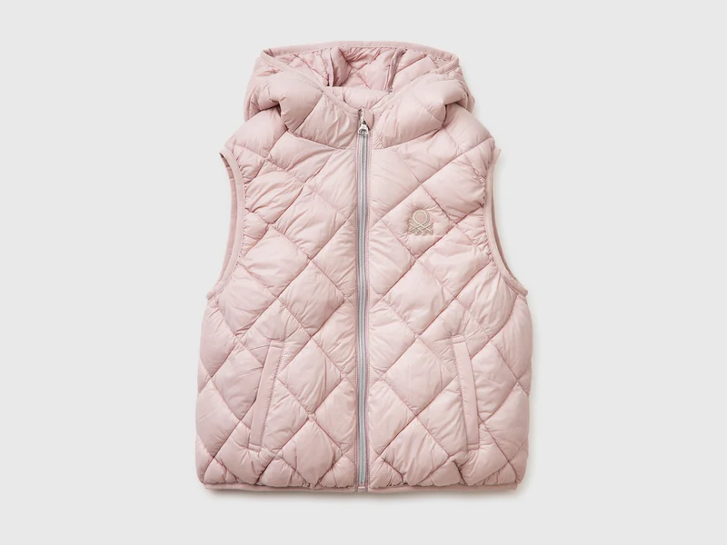 Ärmellose Daunenjacke mit Kapuze
