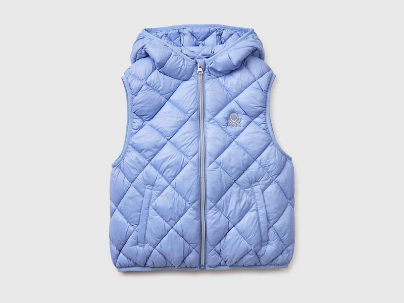 Ärmellose Daunenjacke mit Kapuze