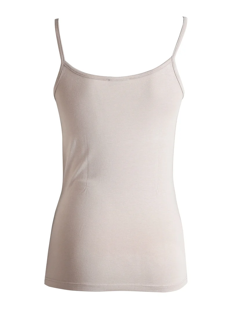 Canotta donna con pizzo - sabbia