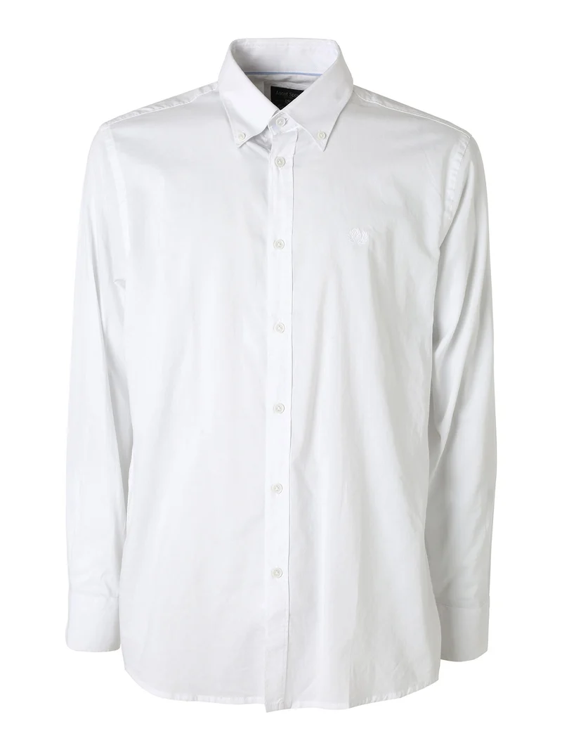Camicia da uomo in cotone a maniche lunghe - bianco