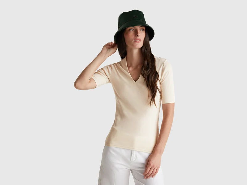 Schmal geschnittenes T-Shirt aus langfaseriger Baumwolle