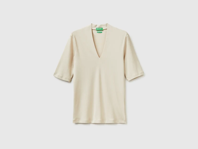 Schmal geschnittenes T-Shirt aus langfaseriger Baumwolle