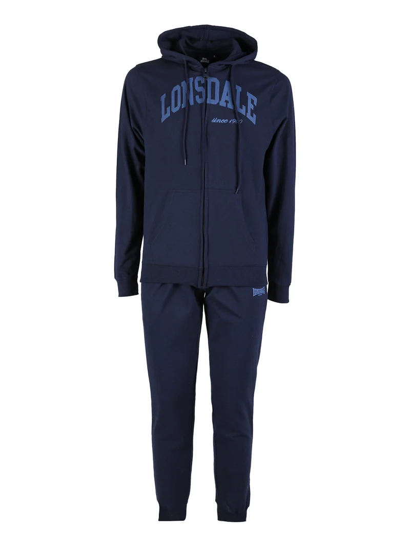 Completo tuta da uomo sportiva con cappuccio e zip - blu scuro