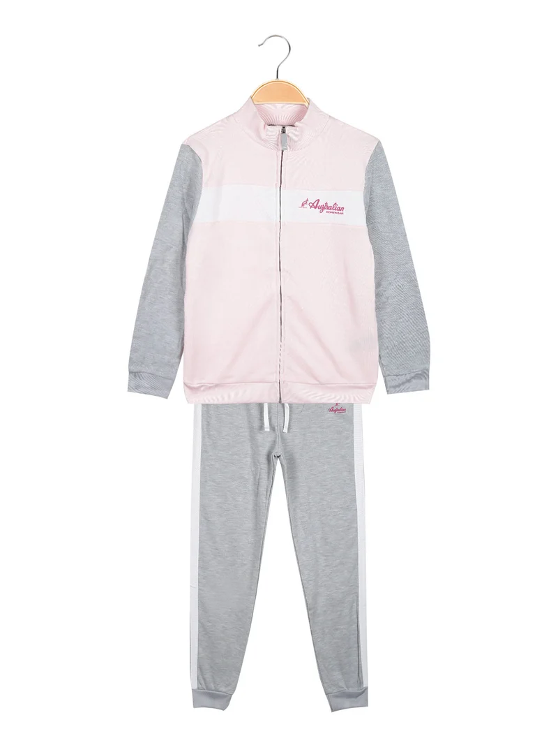 Completo tuta sportiva da bambina 2 pezzi bicolor - rosa