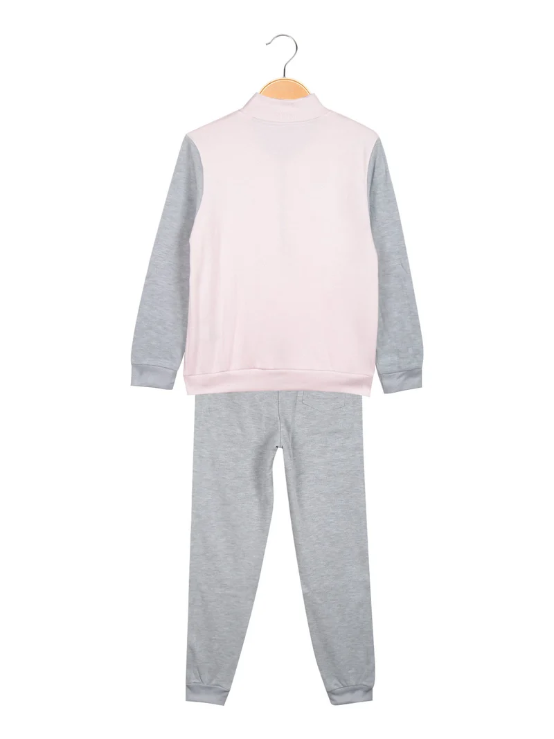 Completo tuta sportiva da bambina 2 pezzi bicolor - rosa