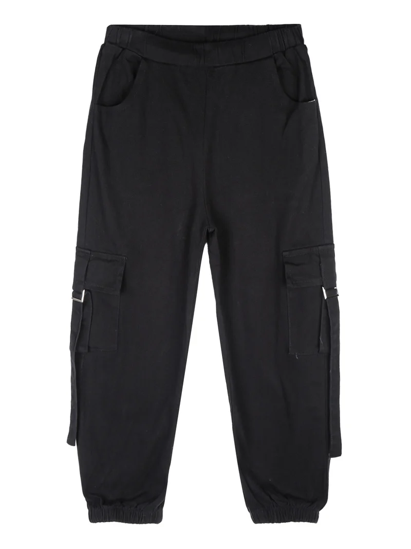 Completo 2 pezzi da bambina maglietta + pantaloni con tasconi - bianco