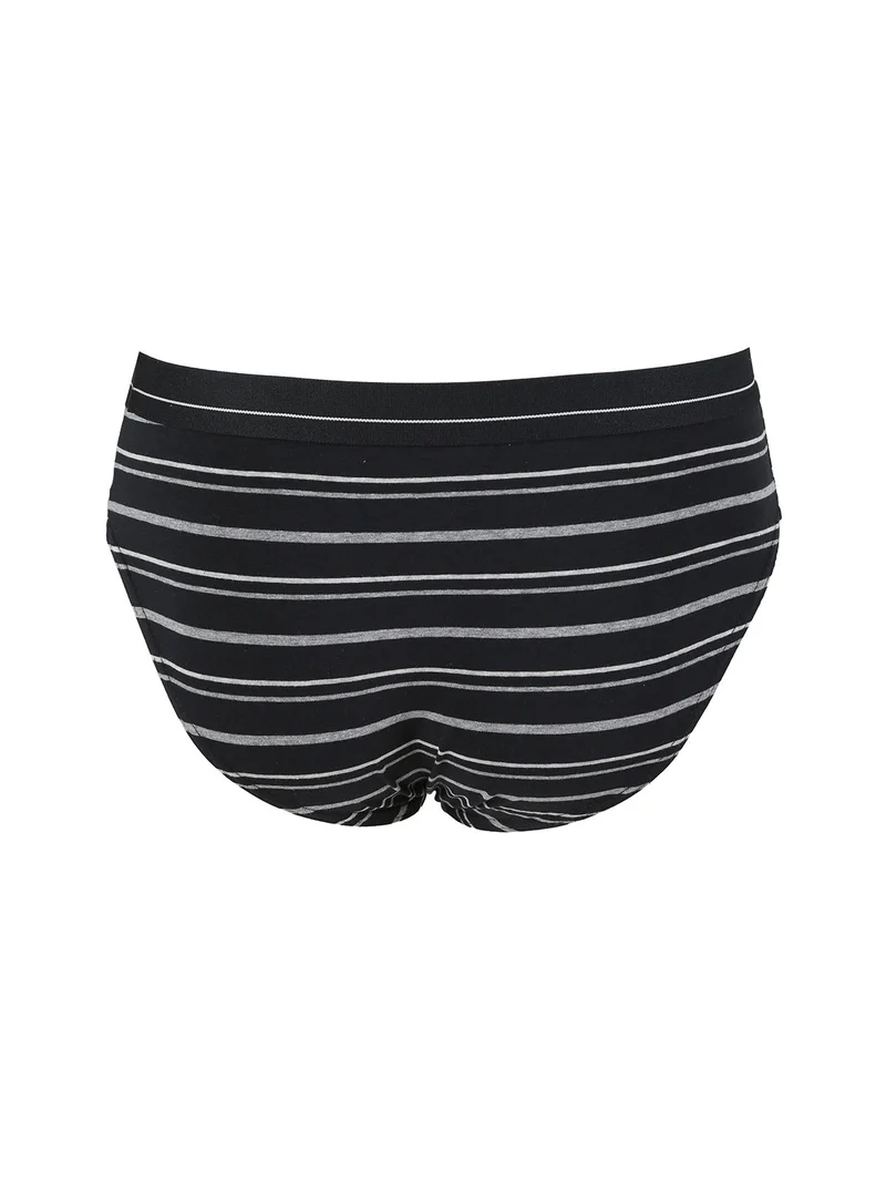 Slip uomo rigati in cotone jersey - nero