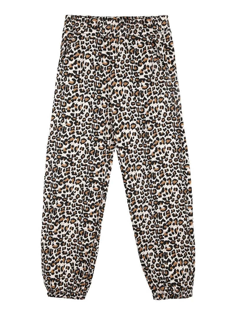 Completo 2 pezzi animalier da bambina - beige